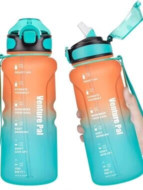 Venture Pal 32oz Motivational Water Bottle with Straw & Time Marker New